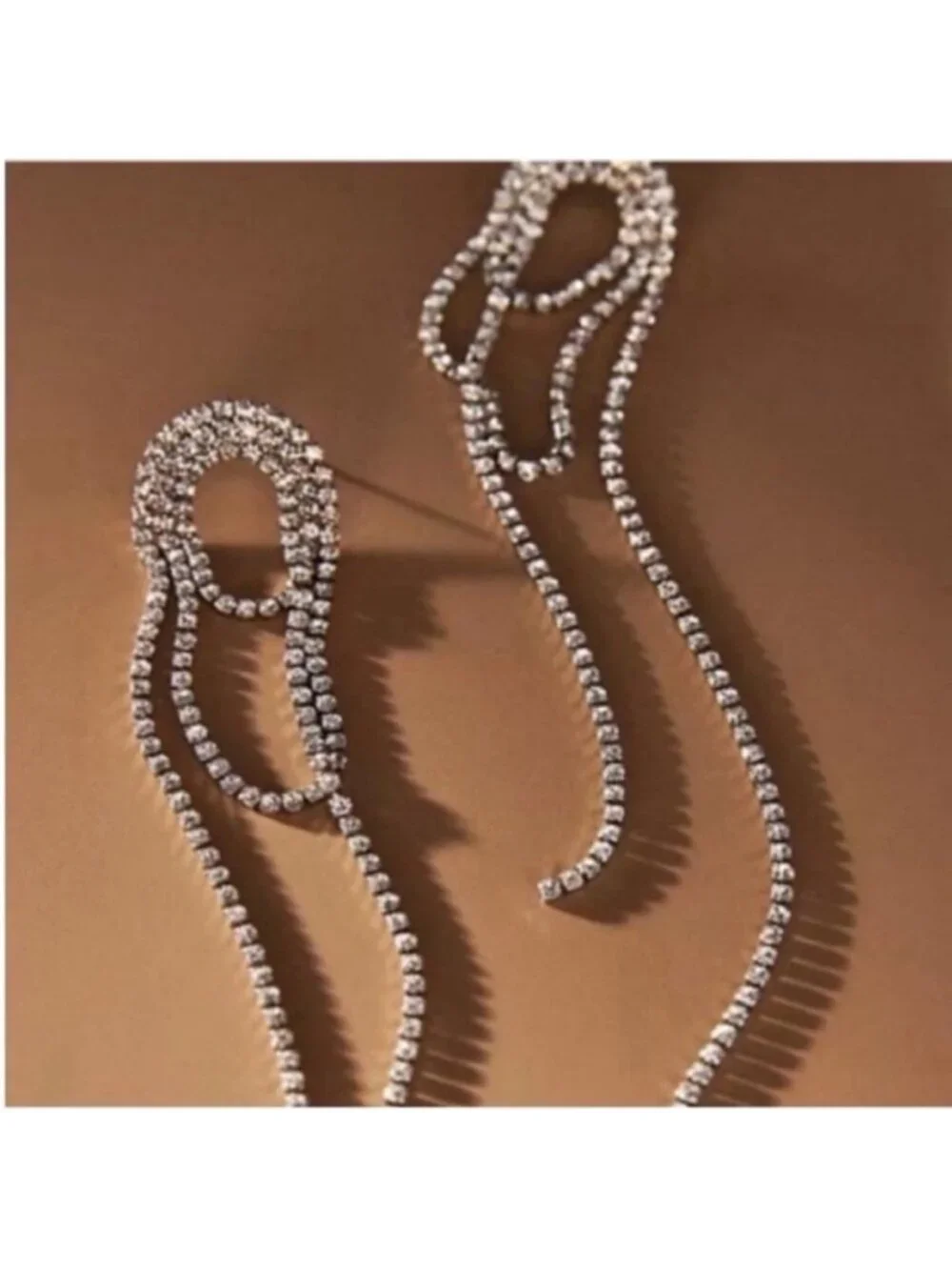 New! Rhinestone Loop Drop Earrings (1045) NWOT